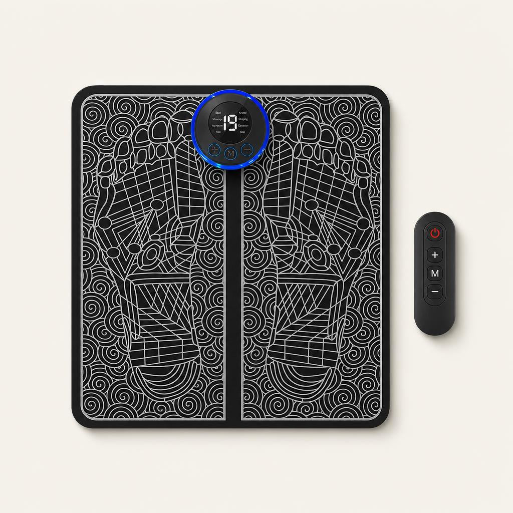 Alfombra de masaje eléctrica para pies con mando