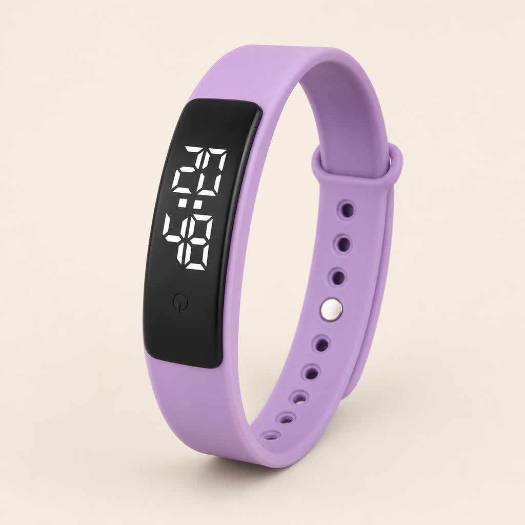 Pulsera inteligente LED con termómetro y alarma por vibración