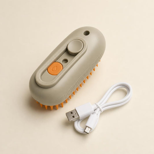Cepillo eléctrico 3 en 1 con vapor para mascotas