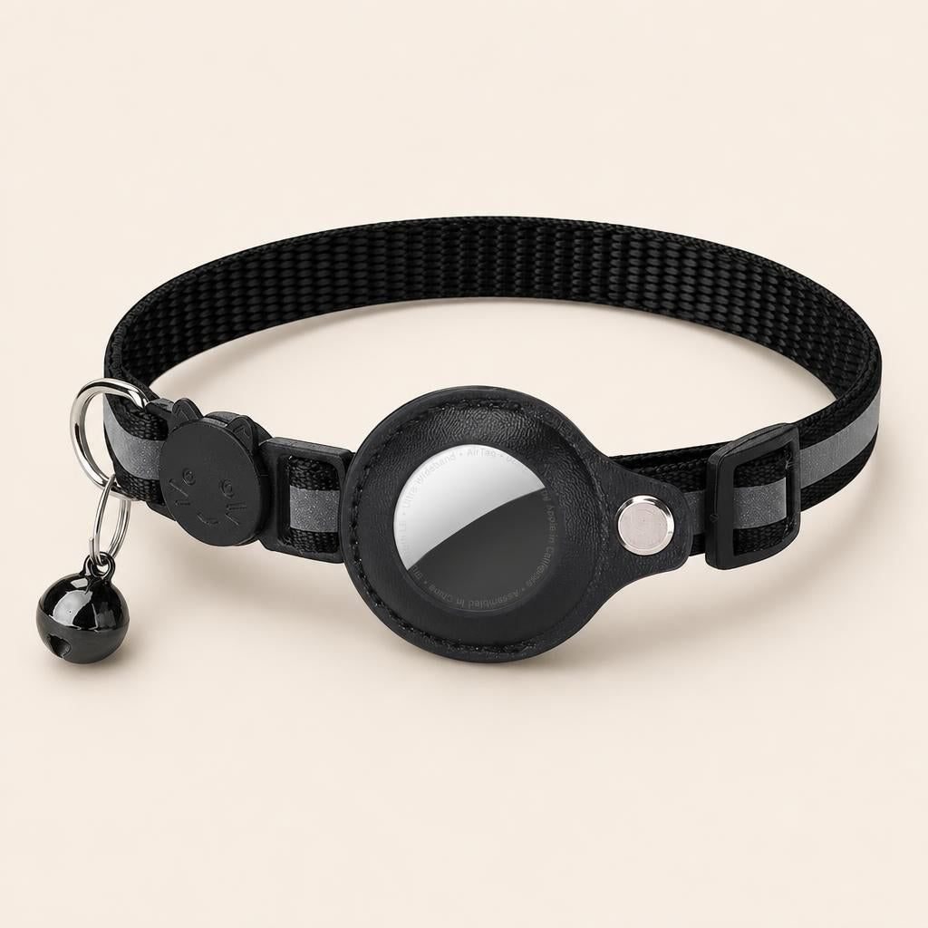 Collar para gato con soporte AirTag y bandas reflectantes