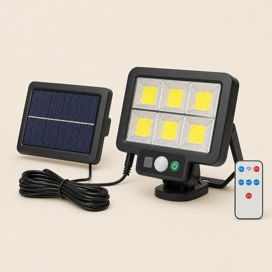 Foco solar con sensor de movimiento para exterior