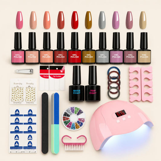 Kit de uñas de gel semipermanente con lámpara UV