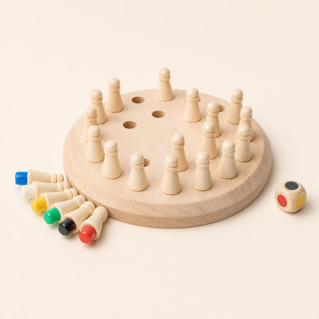 Juego Montessori De Memoria Con Fichas De Madera