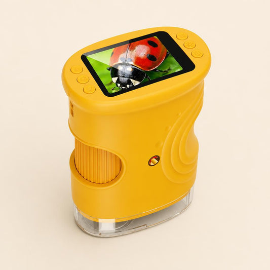 Microscopio De Bolsillo Infantil 1000X Con Pantalla 2" Recargable